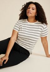 Plus Size 24/7 Dawson Striped Crew Neck Tee, C3986, small