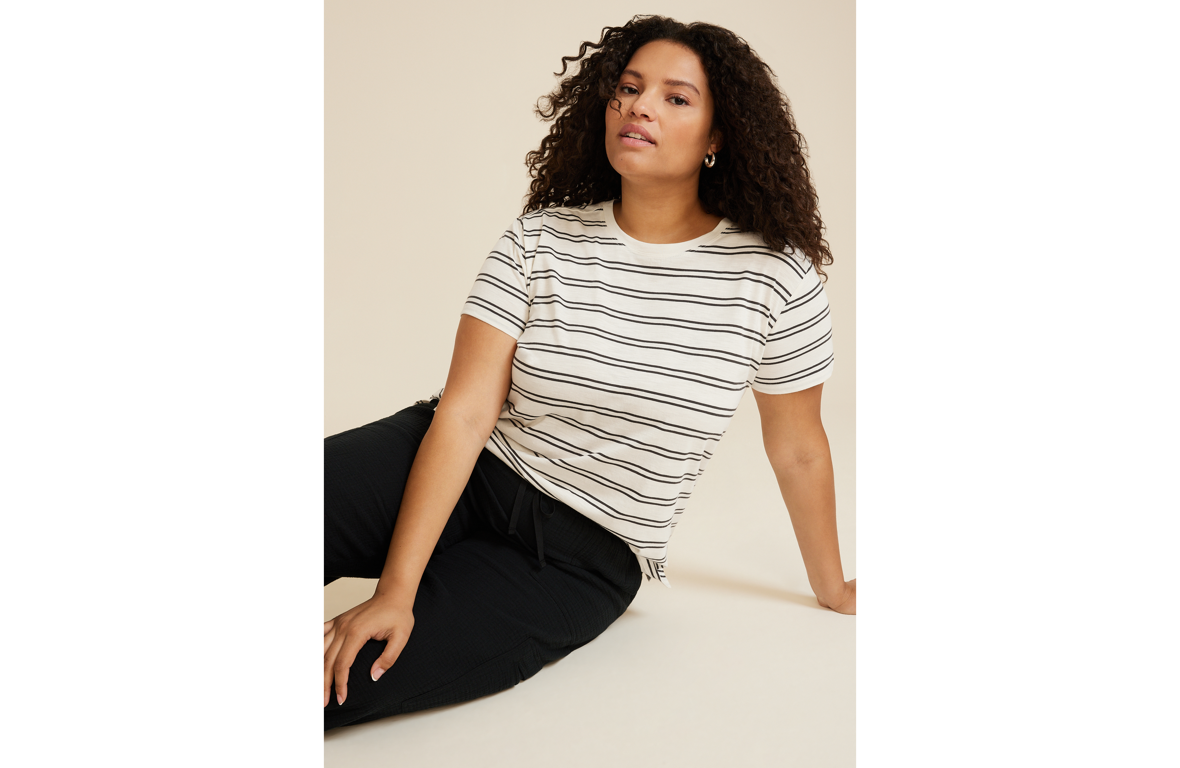 Plus 24/7 Dawson Striped Crew Neck Tee