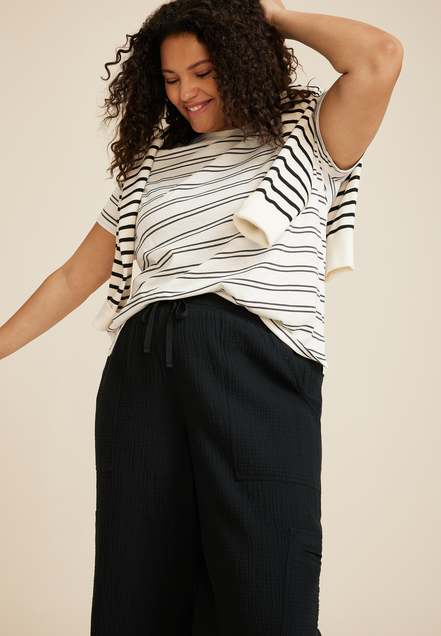 Plus Size 24/7 Dawson Striped Crew Neck Tee, C3986, large