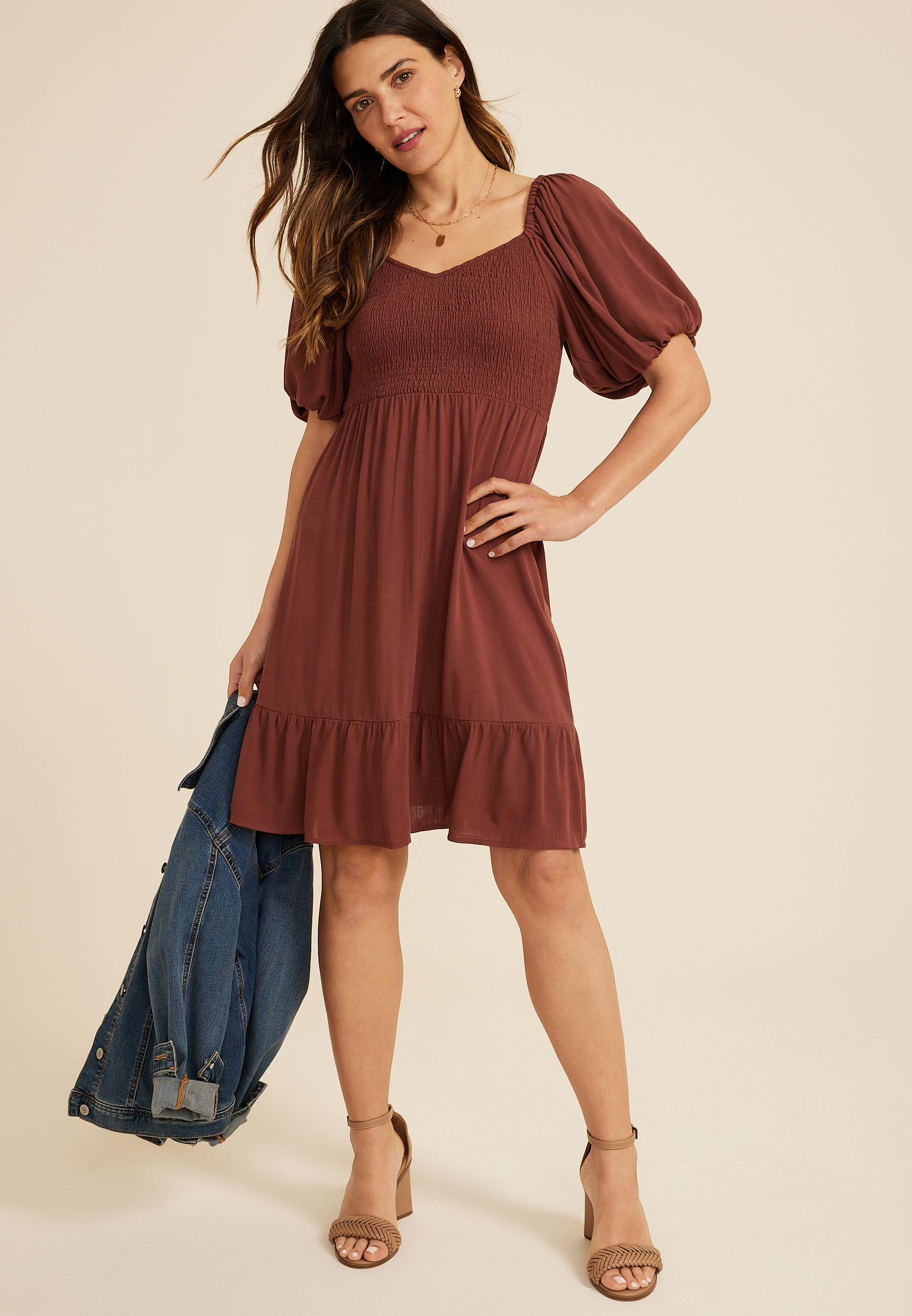 Sweetheart Bubble Short Sleeve Mini Dress | maurices