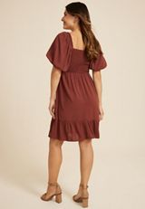 Sweetheart Bubble Short Sleeve Mini Dress, C115, small