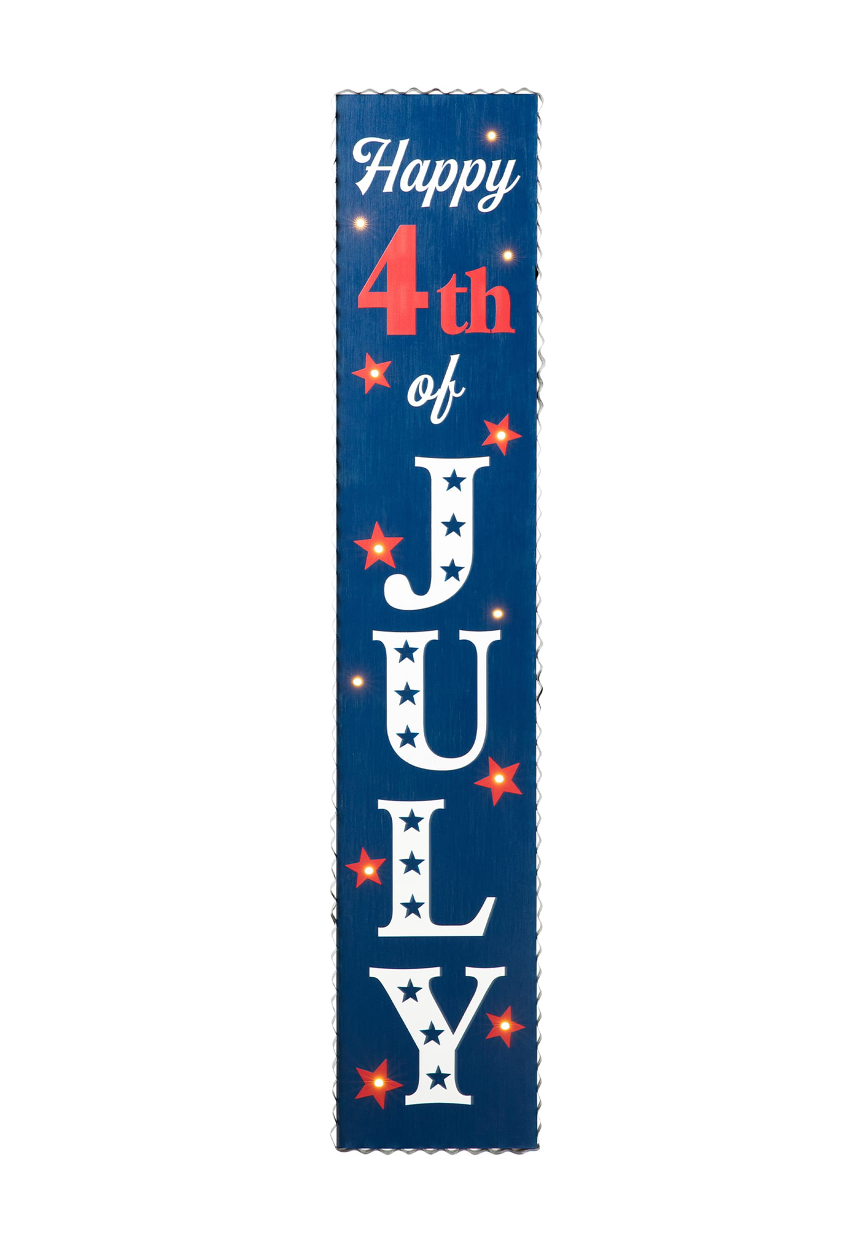 Glitzhome Lighted Wooden Happy July Fourth Sign | maurices