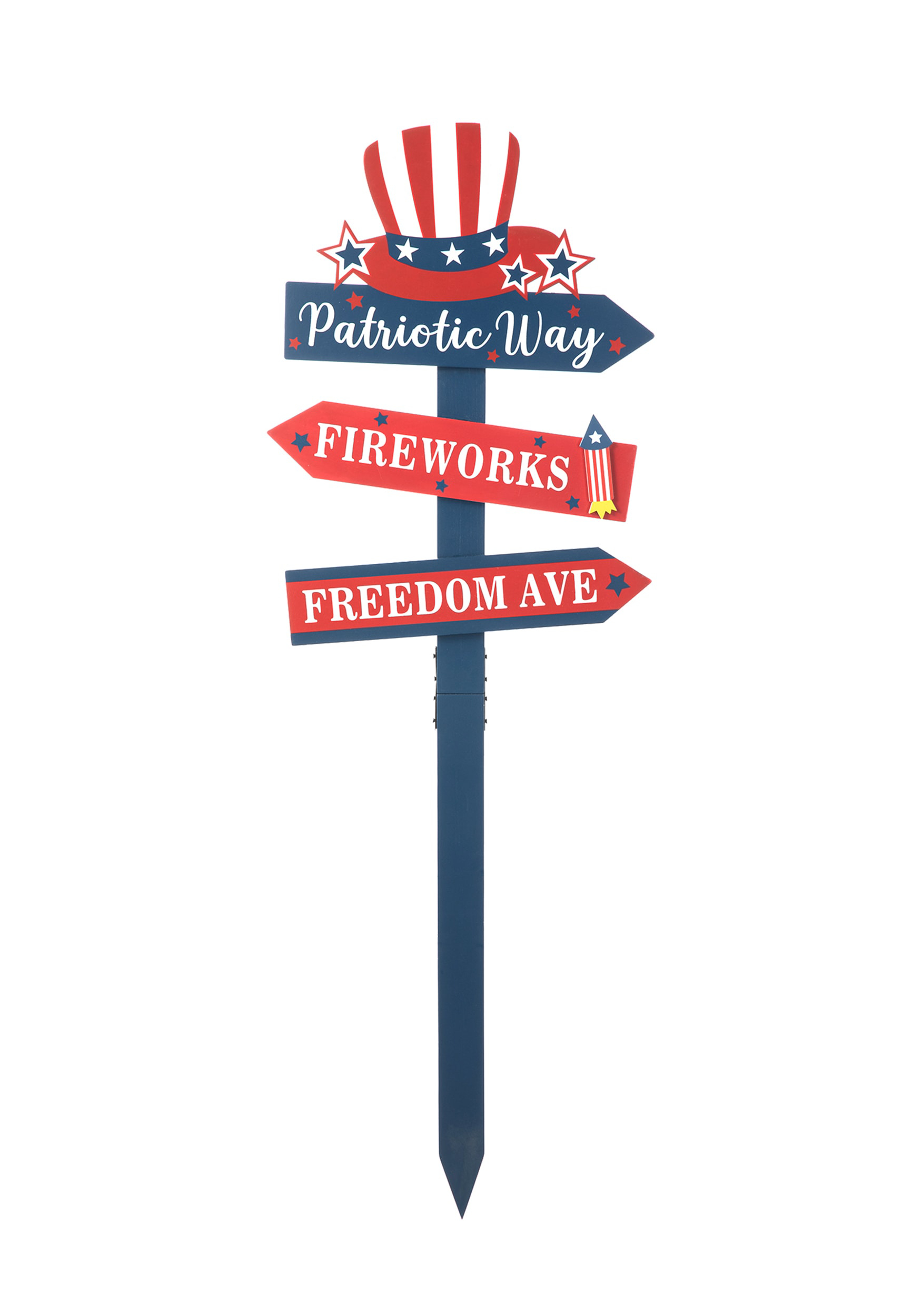 Glitzhome Patriotic And Americana Wooden Top Hat Word Sign