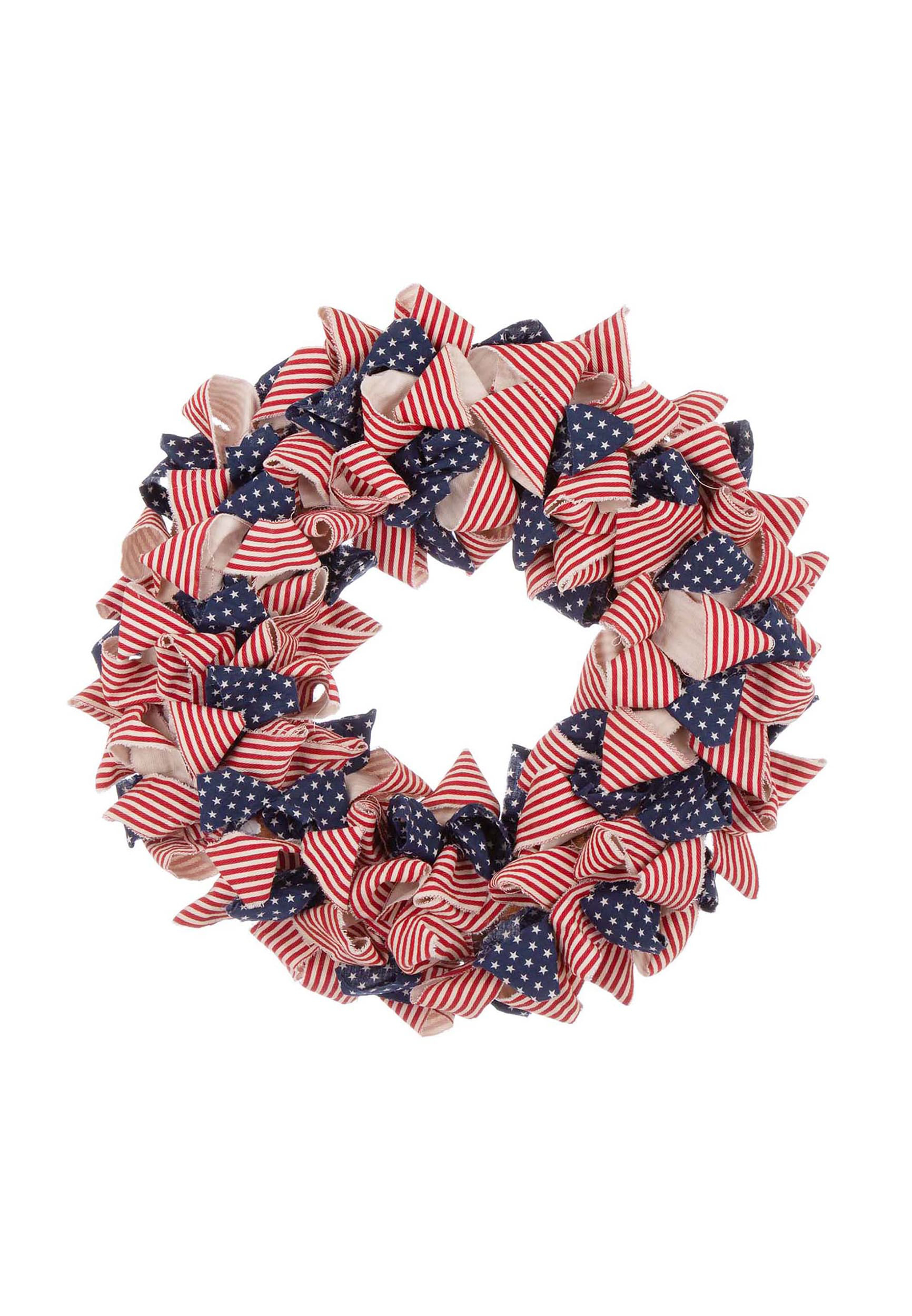 Glitzhome Americana Stars And Stripes Wreath