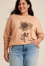 Plus Size Daisy Relaxed Fit Sweatshirt, C9780, small