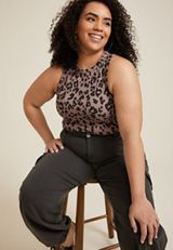 Plus Size 24/7 Highline Animal Tank Top, C5883, small