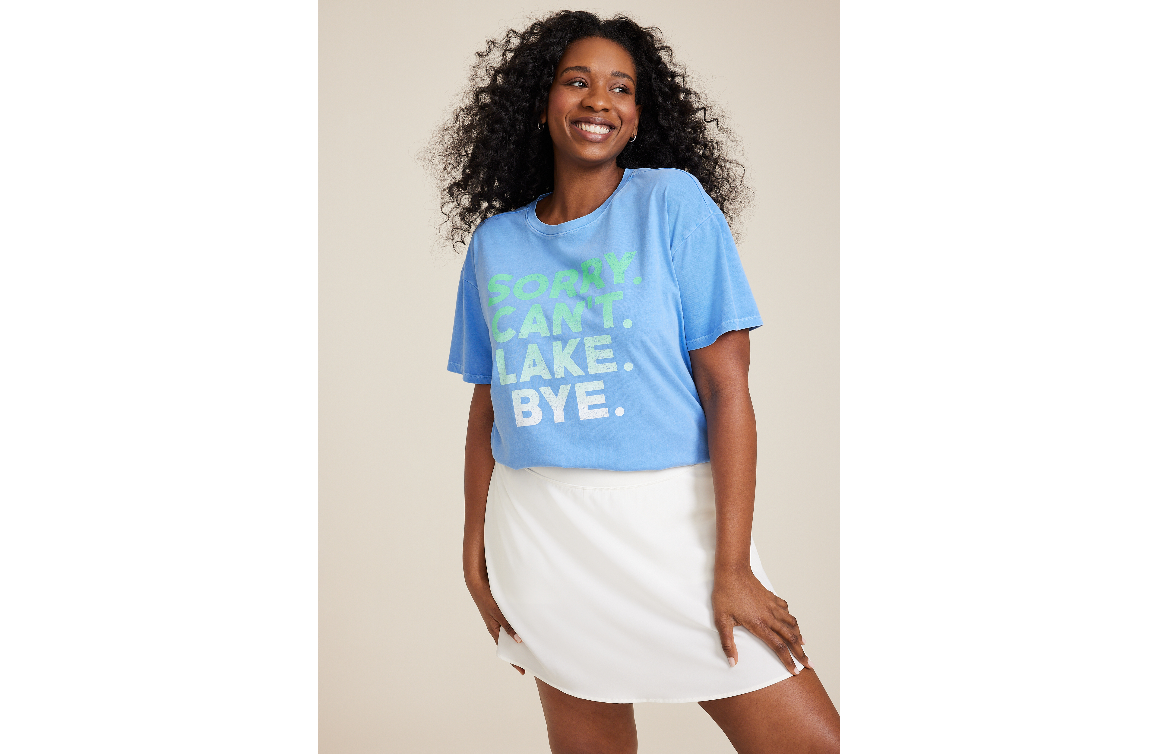 Plus Sorry Cant Lake Bye Relaxed Fit Graphic Tee