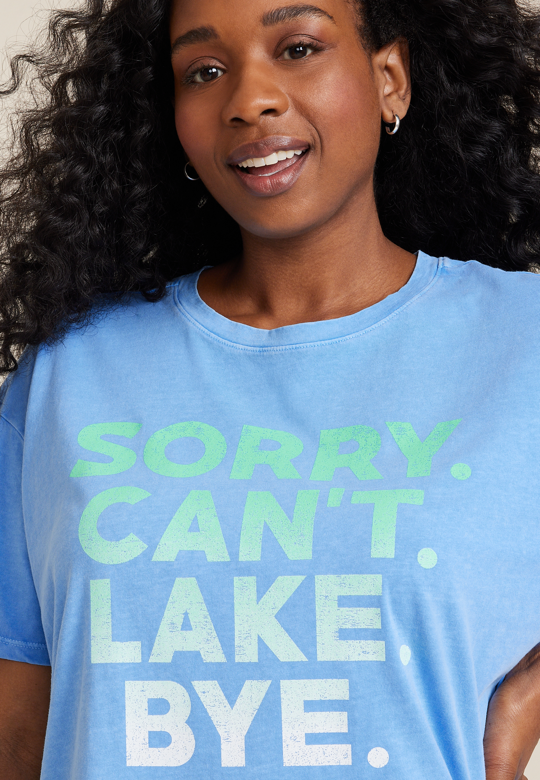 Plus Size Sorry Cant Lake Bye Relaxed Fit Graphic Tee, C9697, large