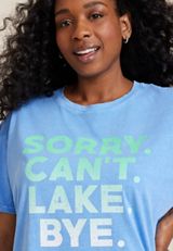 Plus Size Sorry Cant Lake Bye Relaxed Fit Graphic Tee, C9697, small