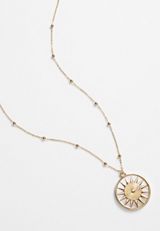 Gold Sun Pendant Necklace, C605, small