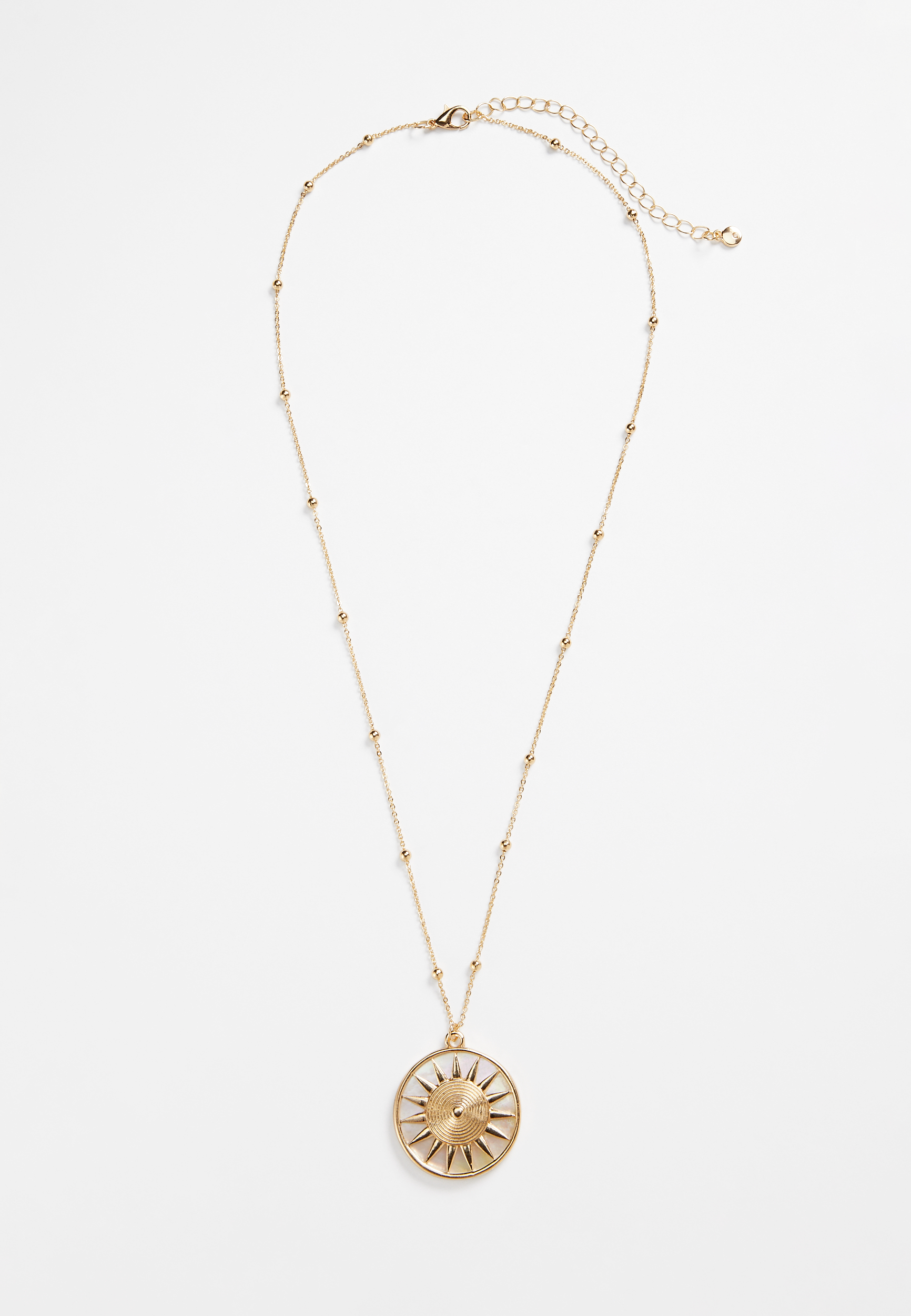 Gold Sun Pendant Necklace, C605, large