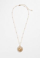 Gold Sun Pendant Necklace, C605, small