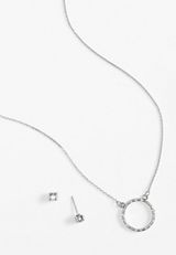 2 Piece Sparkle Necklace And Earring Box Set, C431, small