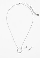 2 Piece Sparkle Necklace And Earring Box Set, C431, small