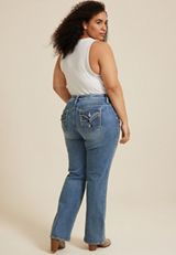 Plus Size Vigoss&reg; High Rise Faux Flap Pocket Bootcut Jean, MEDIUM SANDBLAST, small