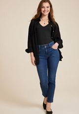 m jeans by maurices&trade; Curvy High Rise Slim Straight Ankle Jean, , small