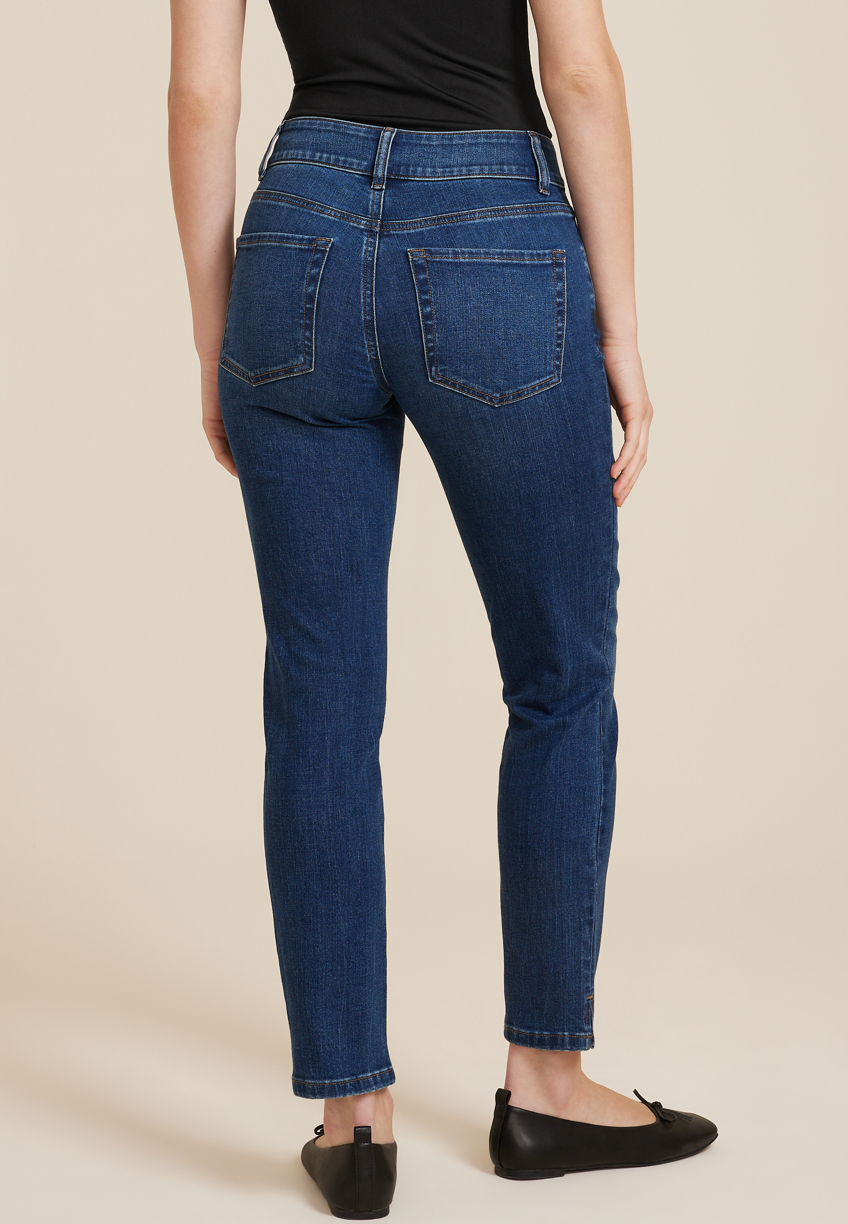 m jeans by maurices&trade; Curvy High Rise Slim Straight Ankle Jean, , large
