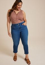 Plus Size m jeans by maurices&trade; Curvy High Rise Slim Straight Ankle Jean, C258, small