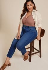 Plus Size m jeans by maurices&trade; Curvy High Rise Slim Straight Ankle Jean, C258, small