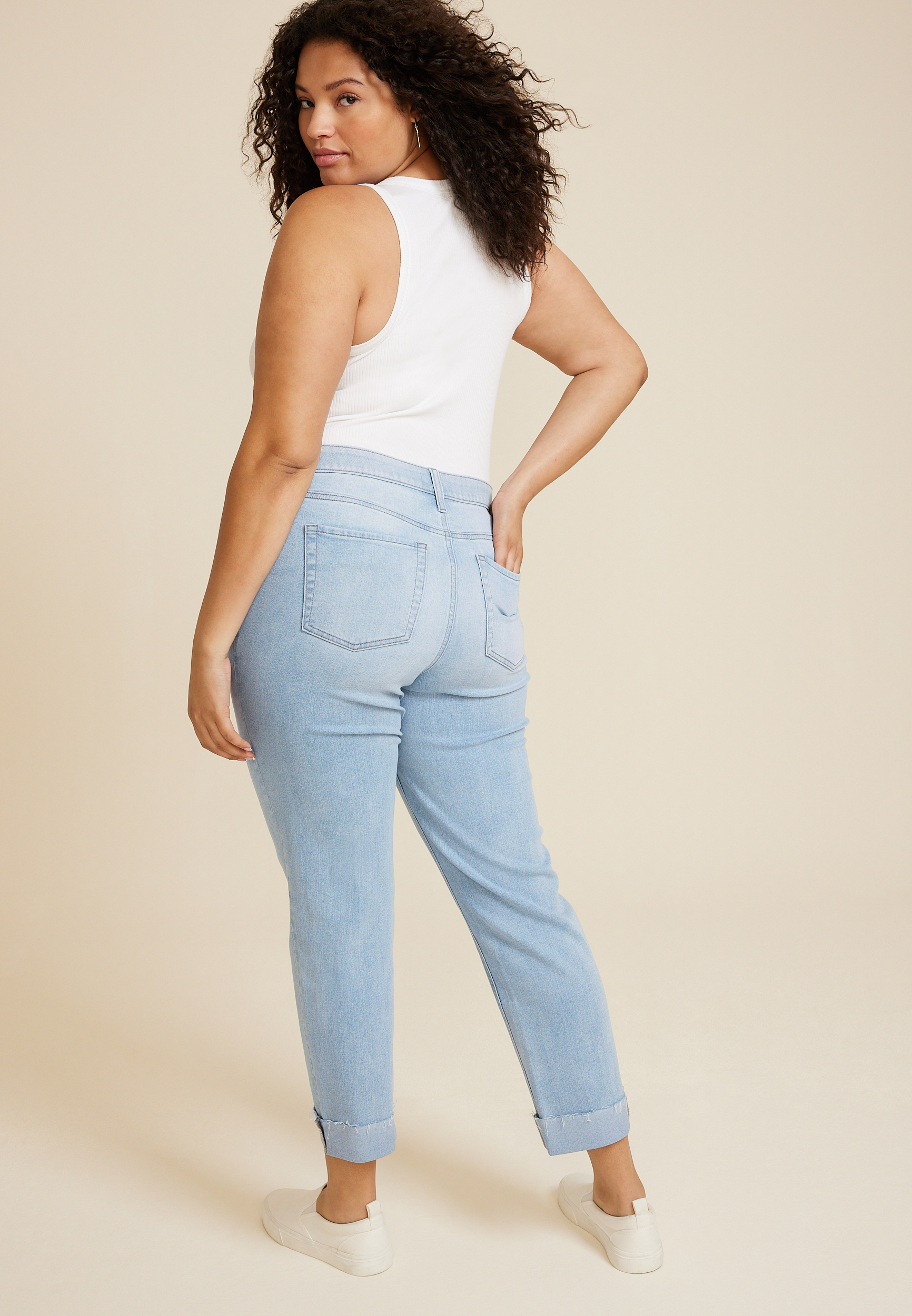 Plus Size m jeans by maurices&trade; Light Mid Rise Slim Straight Ankle Jean, C2806, large