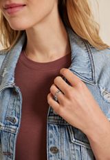 Silver Beaded Fidget Spinner Ring, SILVER, small