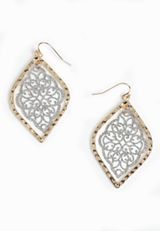 Mixed Metal Filigree Drop Earrings, C1524, small