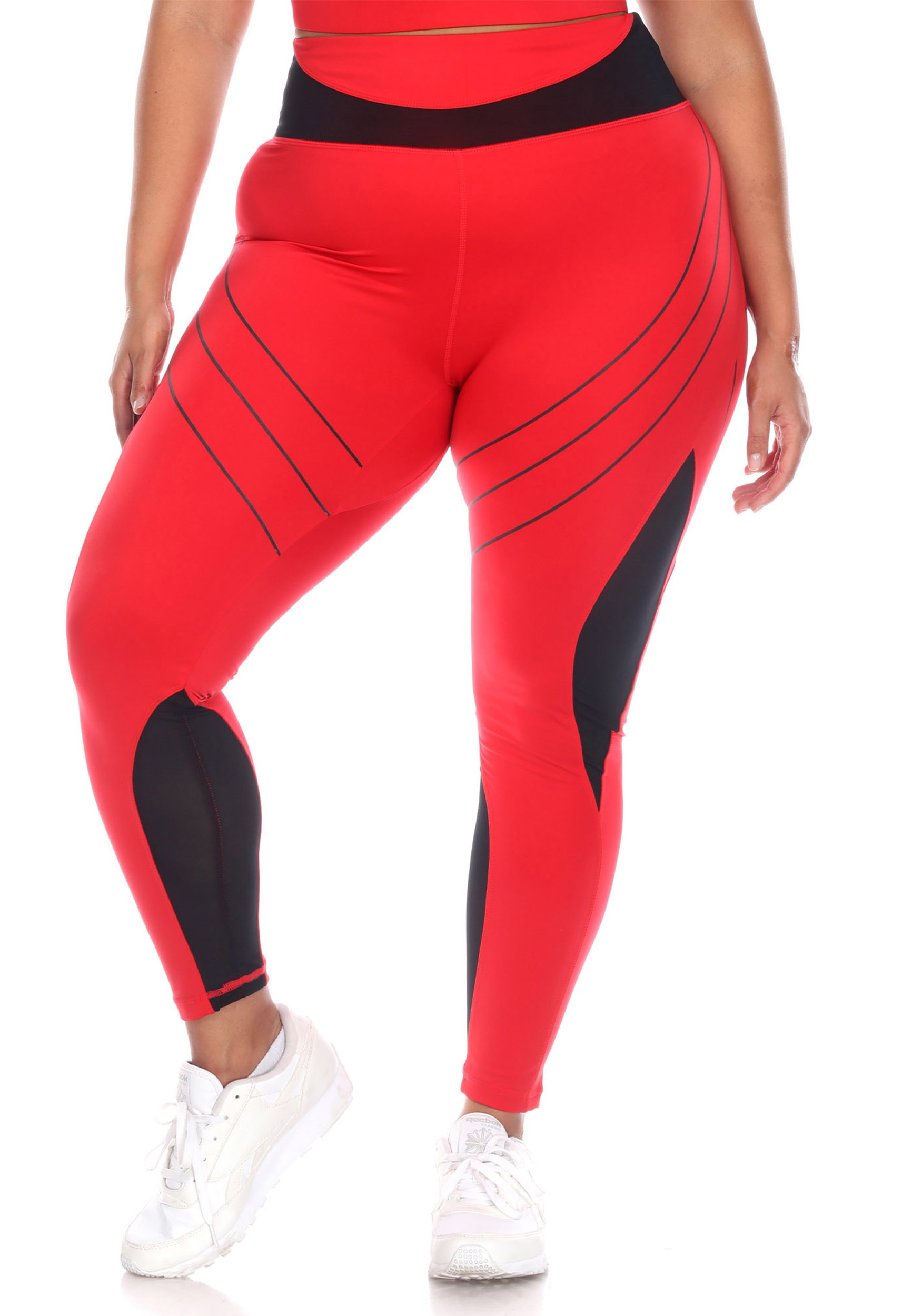 Plus Size High-waist Mesh Fitness Leggings Black 3x - White Mark