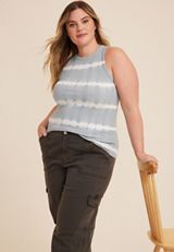 Plus Size 24/7 Highline Tie Dye Tank Top, C3317, small