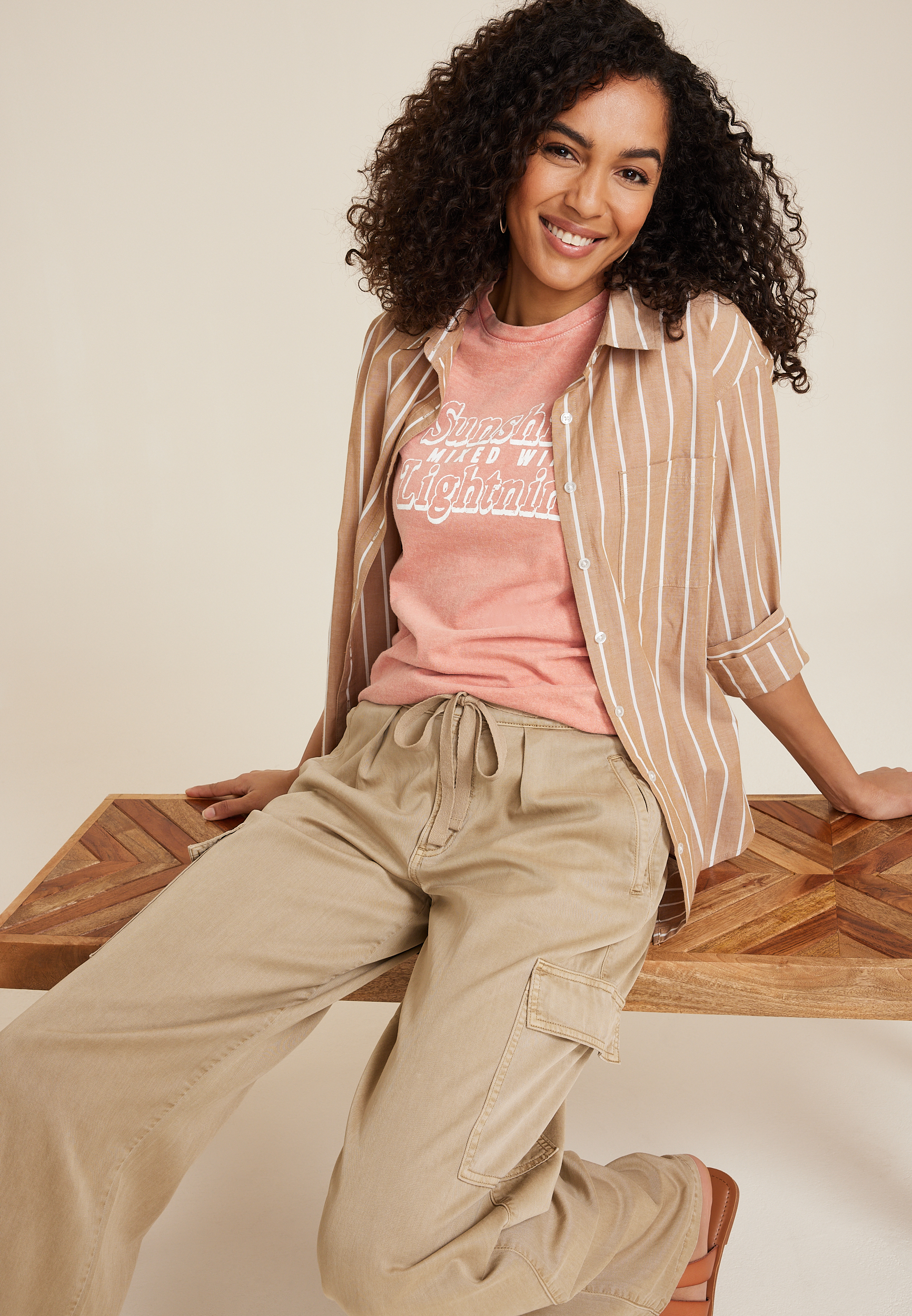 Sunshine Mixed With Lightning Relaxed Fit Graphic Tee, C3343, large