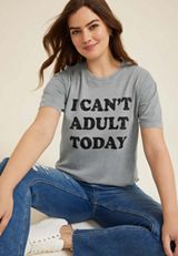 I Can't Adult Today Relaxed Fit Graphic Tee, C829, small