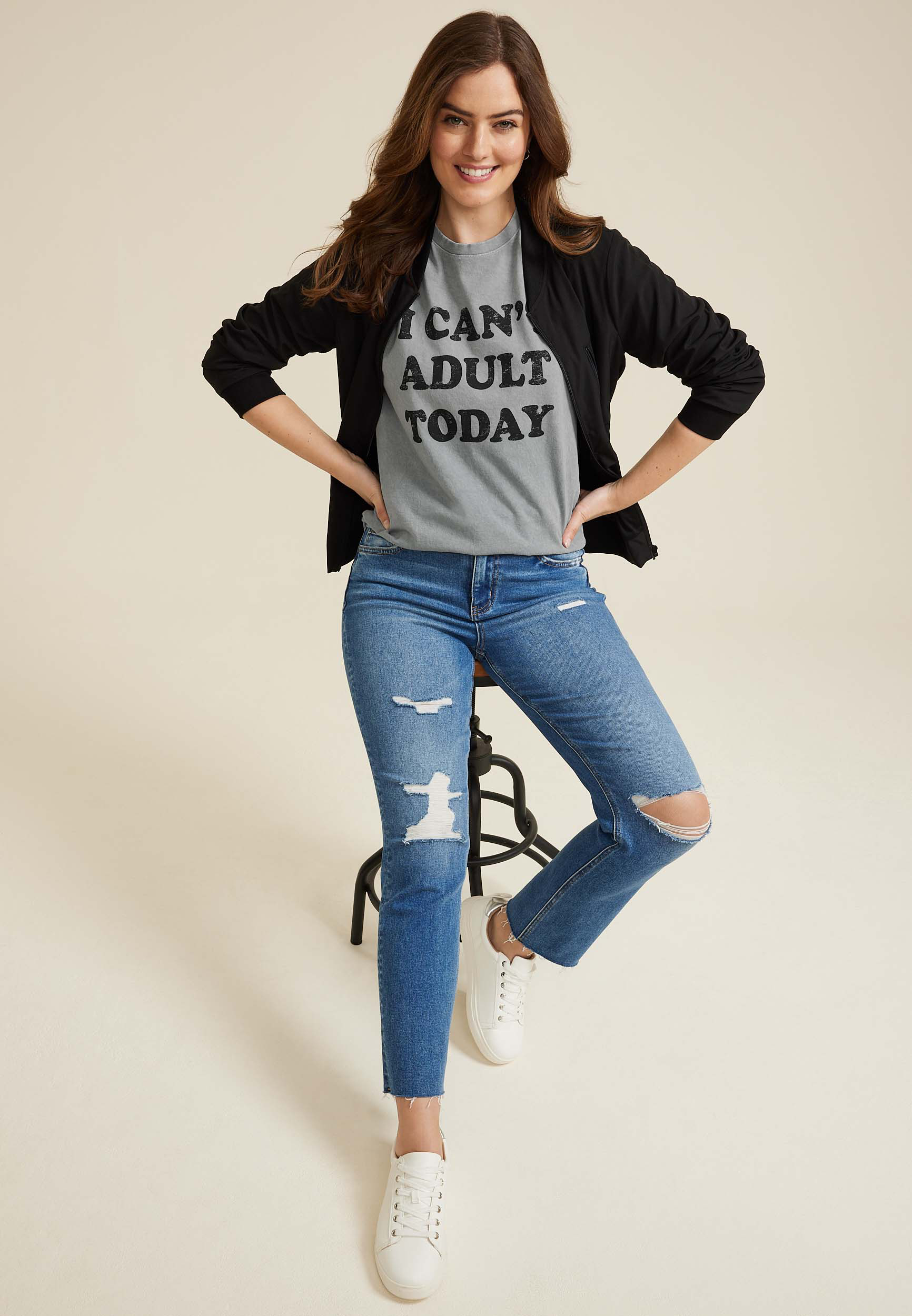 I Can't Adult Today Relaxed Fit Graphic Tee, C829, large