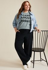 Plus Size I Can't Adult Today Relaxed Fit Graphic Tee, GRAY, small