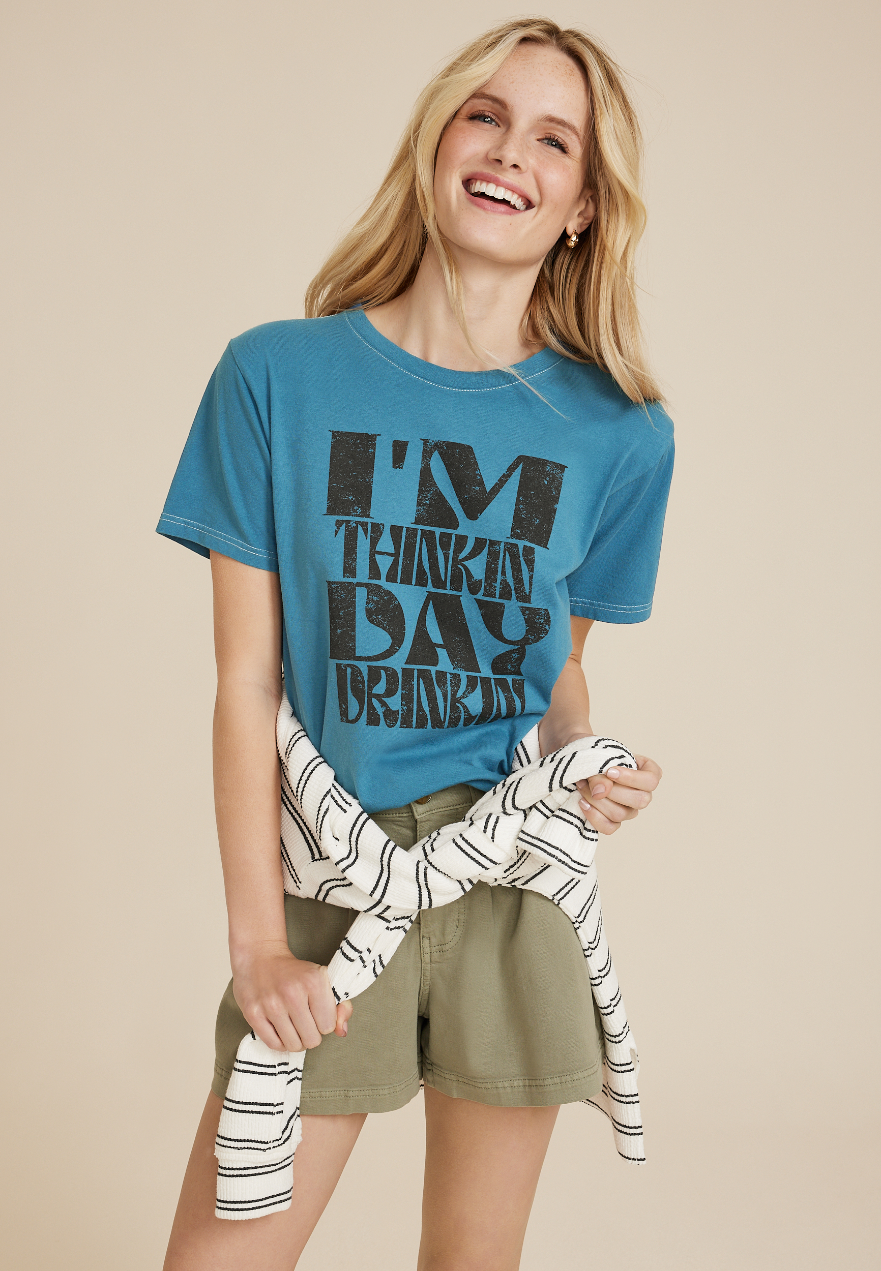 Day Drinkin Relaxed Fit Graphic Tee, C1149, large