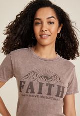 Faith Can Move Mountains Relaxed Fit Graphic Tee, MOCHA, small