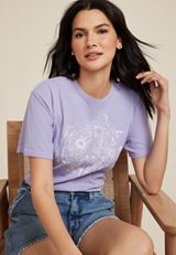 Floral Peace Relaxed Fit Graphic Tee, C81, small