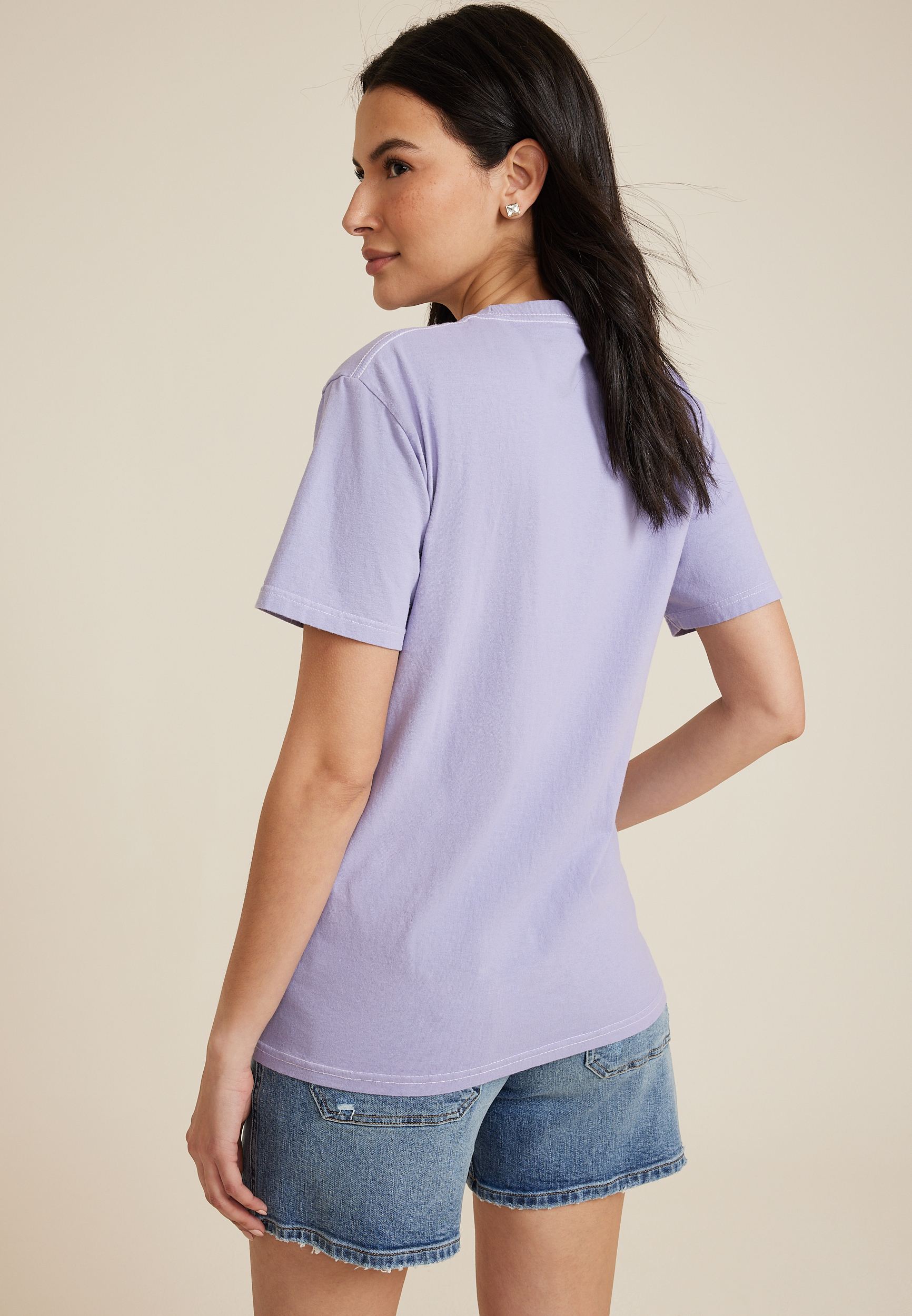Floral Peace Relaxed Fit Graphic Tee, C81, large