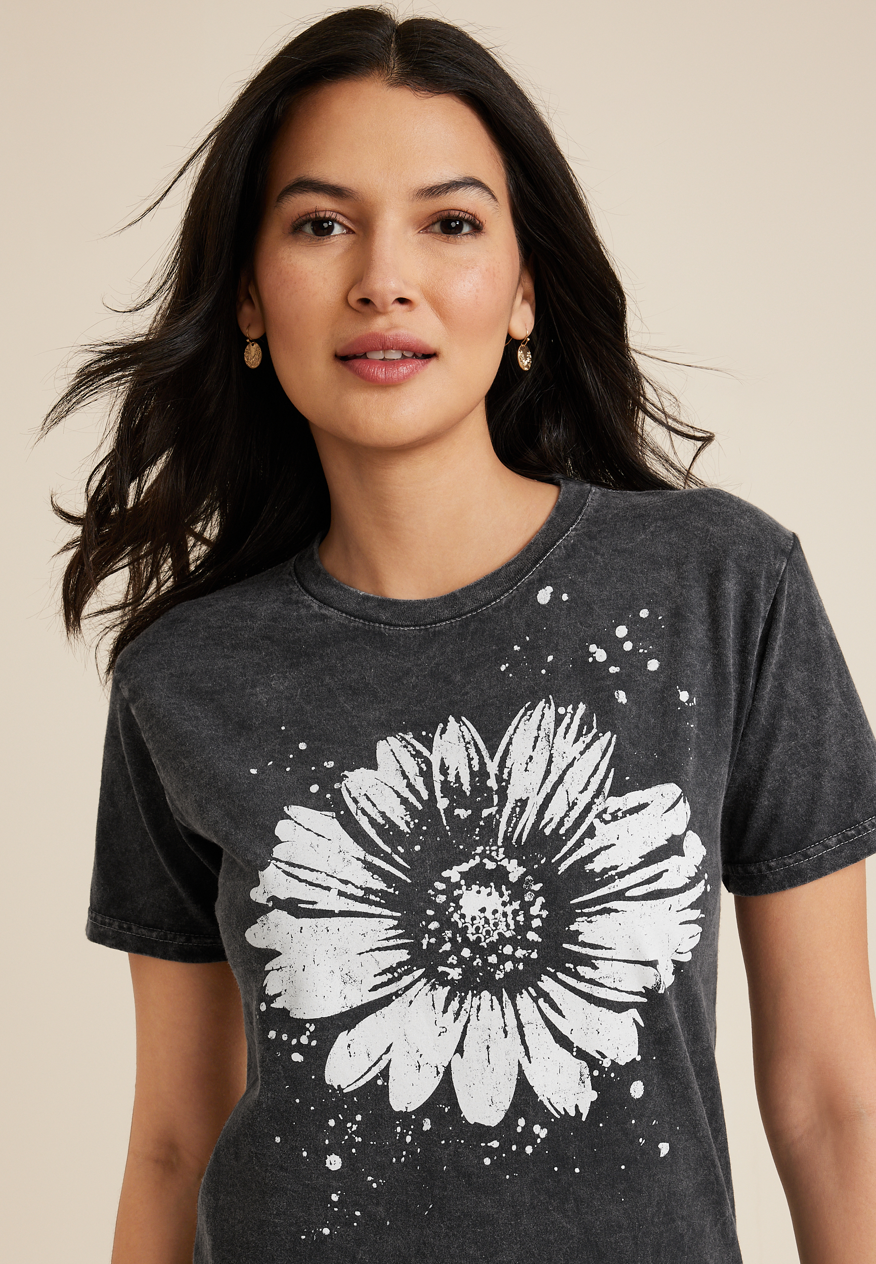 Splatter Flower Relaxed Fit Graphic Tee
