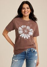 Splatter Flower Relaxed Fit Graphic Tee, C576, small