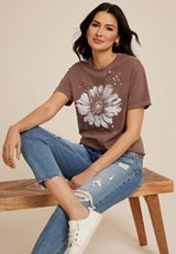 Splatter Flower Relaxed Fit Graphic Tee, C576, small