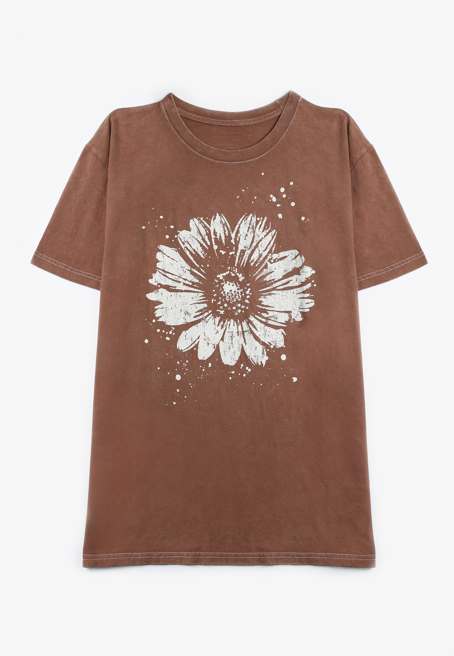 Splatter Flower Relaxed Fit Graphic Tee, C576, large