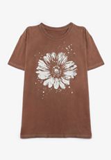 Splatter Flower Relaxed Fit Graphic Tee, C576, small