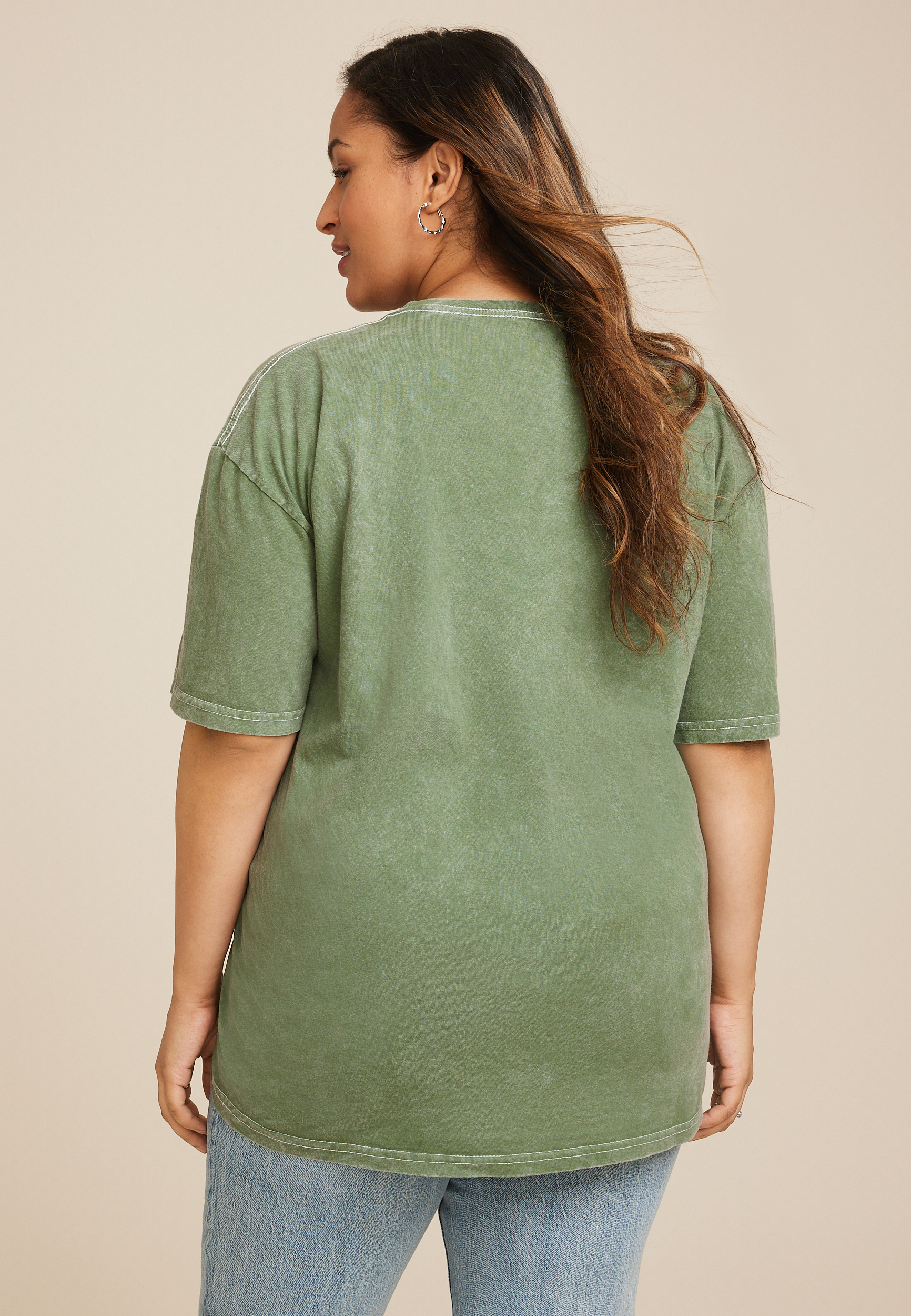 Plus Size Splatter Flower Relaxed Fit Graphic Tee, C2834, large