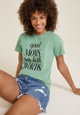 Good Moms Say Bad Words Relaxed Fit Graphic Tee, C201, small