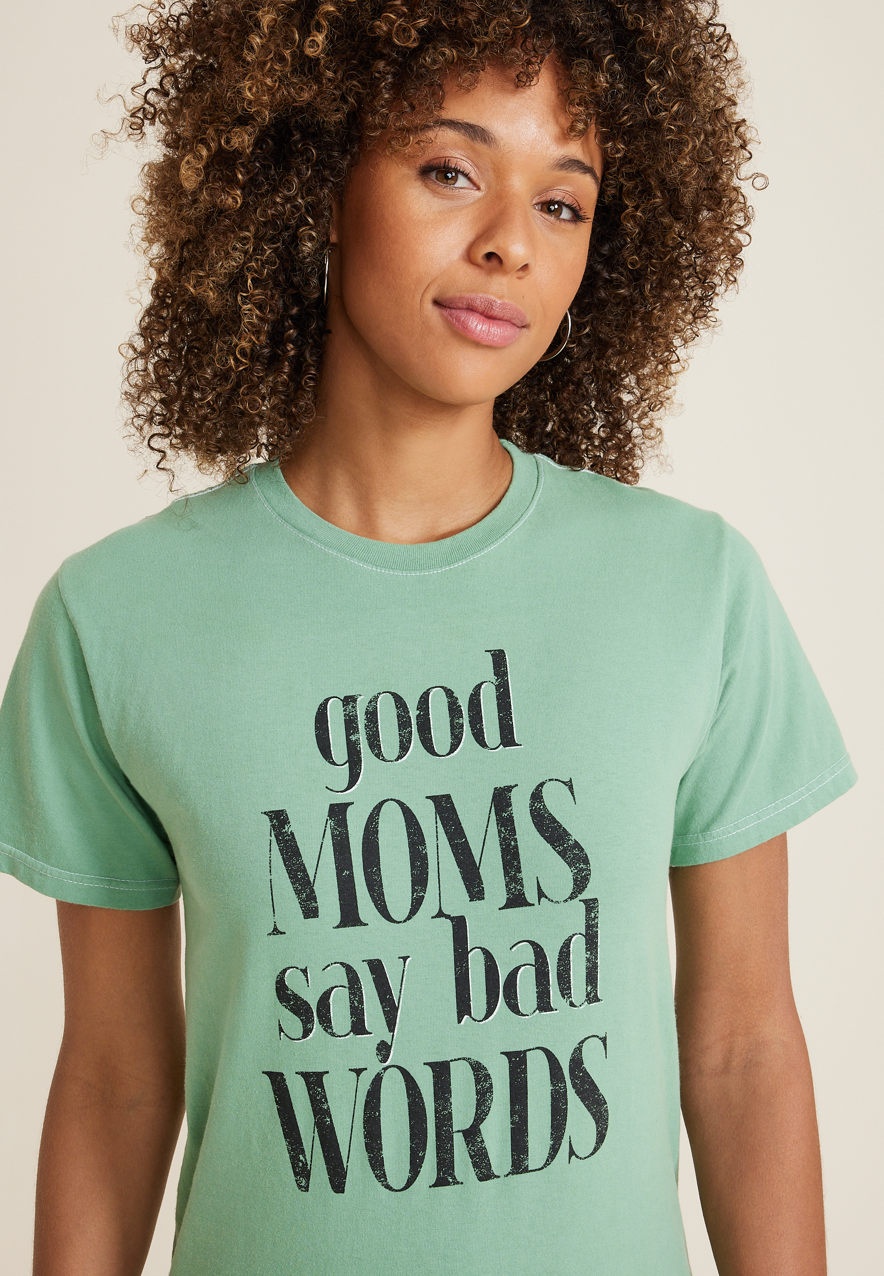 Good Moms Say Bad Words Relaxed Fit Graphic Tee, C201, large