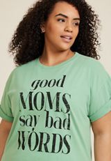 Plus Size Good Moms Say Bad Words Relaxed Fit Graphic Tee, C201, small