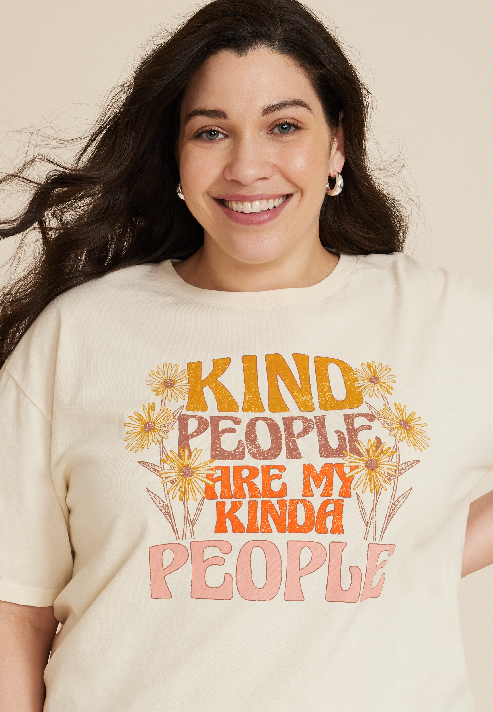 Plus Size Kind People Are My Kinda People Relaxed Fit Graphic Tee, C2789, large
