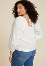 Plus Size Embroidered Peasant Blouse, C4673, small