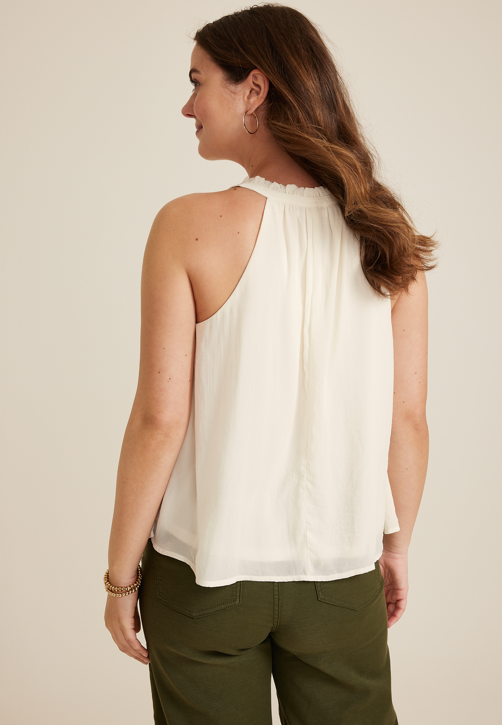 Studded V Neck Tank Top, C2789, large