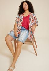 Postcard Print Kimono, MULTI, small