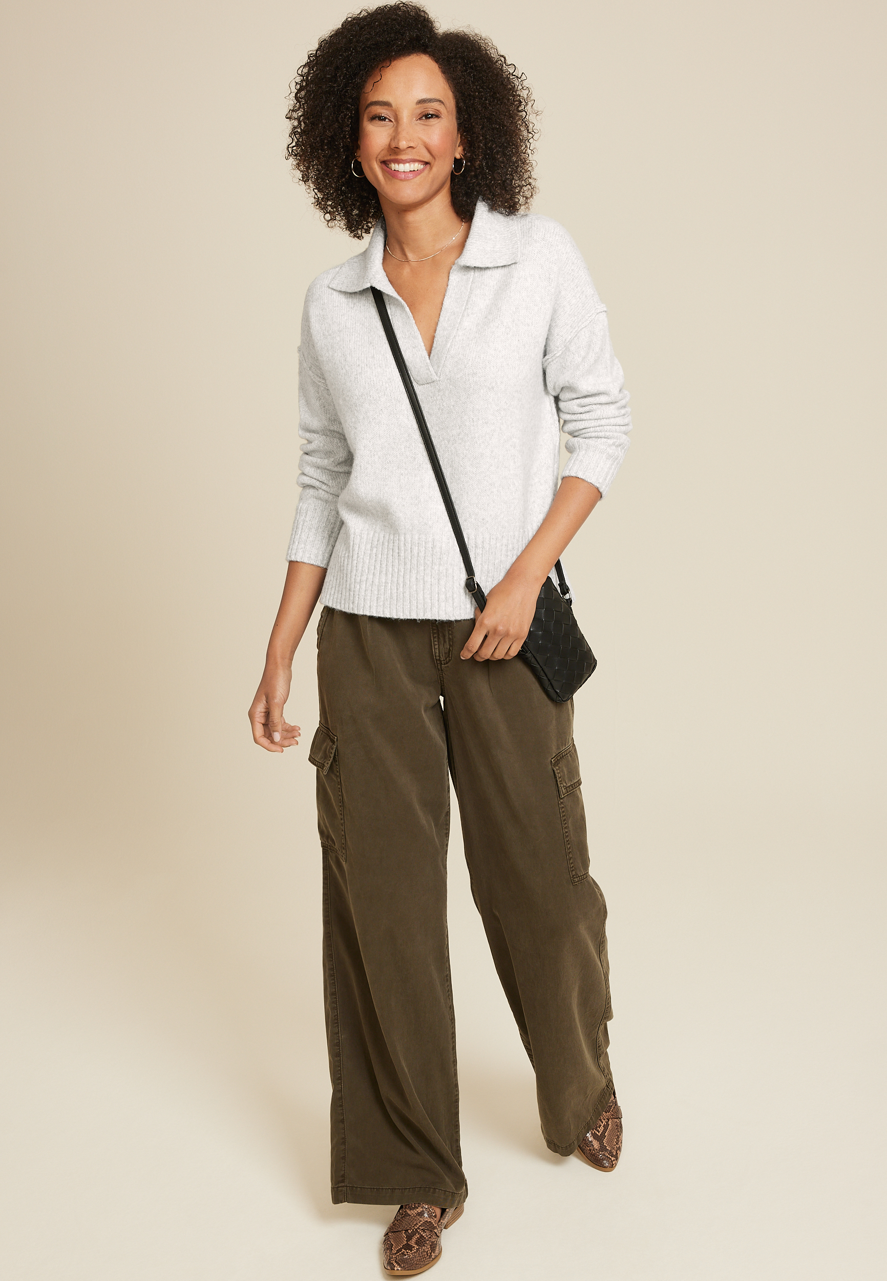 Cozier Than Cashmere Collared Sweater, C3348, large